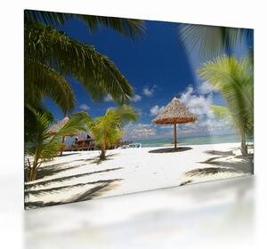Staklena slika - Plaža s bijelim pijeskom (70x50 cm)