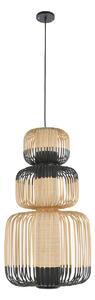 Viseće Svjetiljka Forestier, Bamboo, prigušiv, Crno, Dnevna soba, Bambus, Dizajn