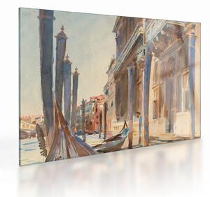 Staklena slika - John Singer Sargent, Gondola Moorings on the Grand Canal, reprodukcije (70x50 cm)