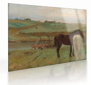Staklena slika - Edgar Degas, Horses in a Meadow, reprodukcije (70x50 cm)