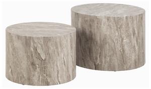Sivi okrugli stolići za kavu u setu 2 kom u kamenom dekoru ø 58 cm Dice – Actona
