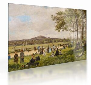 Staklena slika - French 19th Century, Race Course at Longchamps, reprodukcije (70x50 cm)