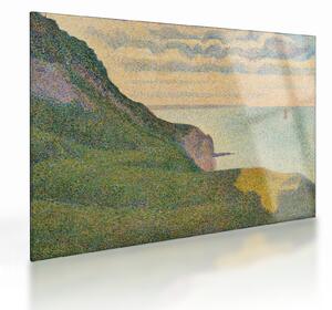 Staklena slika - Georges Seurat, Seascape at Port-en-Bessin, Normandy, reprodukcije (70x50 cm)