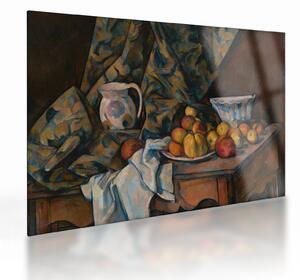 Staklena slika - Paul Cézanne, Still Life with Apples and Peaches, reprodukcije (70x50 cm)