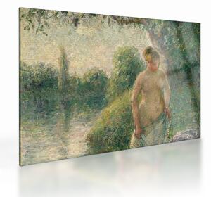 Staklena slika - Camille Pissarro, The Bather, reprodukcije (70x50 cm)