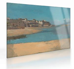 Staklena slika - Odilon Redon, Village by the Sea in Brittany, reprodukcije (70x50 cm)