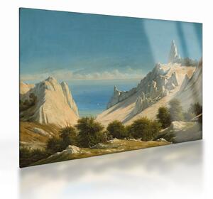 Staklena slika - Georg Emil Libert, View of Sommerspiret, the Cliffs of Møn, reprodukcije (70x50 cm)