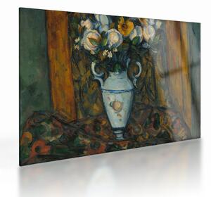 Staklena slika - Paul Cézanne, Vase of Flowers, reprodukcije (70x50 cm)