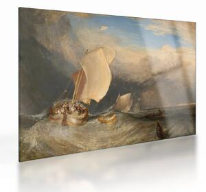 Staklena slika - William Turner, Fishing Boats with Hucksters Bargaining for Fish, reprodukcije (70x50 cm)