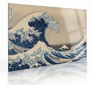 Staklena slika - Katsushika Hokusai, Under the Wave off Kanagawa, reprodukcije (70x50 cm)