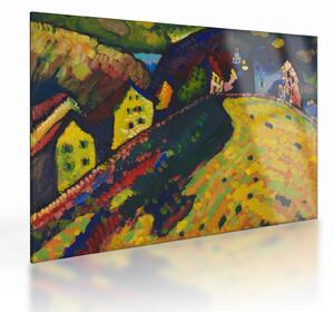 Staklena slika - Vasily Kandinsky, Houses at Murnau, reprodukcije (70x50 cm)