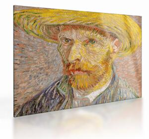 Staklena slika - Vincent van Gogh, Self-Portrait with a Straw Hat (The Potato Peeler), reprodukcije (70x50 cm)
