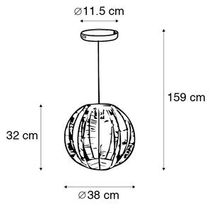 Industrijska viseća svjetiljka brončana s crnom 38 cm - Dong