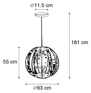 Industrijska viseća svjetiljka bronca s crnom 60 cm - Dong