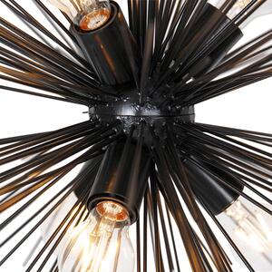 Art Deco viseća lampa crna 6-svjetla - Metla