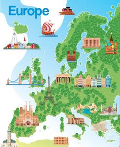 Ilustracija Europe Tourism Map, drmakkoy