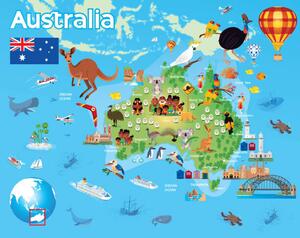 Ilustracija Australia Travel Map, drmakkoy