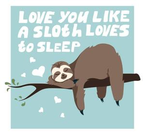 Ilustracija Cute Greeting card with sloth with, Liliya Sudakova