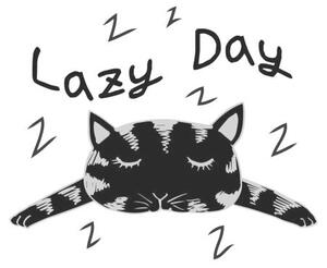 Ilustracija Cute cat with word lazy day.,, Handini_Atmodiwiryo