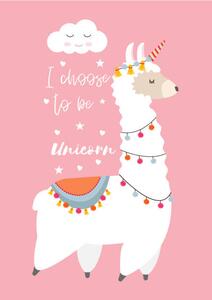 Ilustracija Cute Llama Alpaca with unicorn horn,, undefined undefined