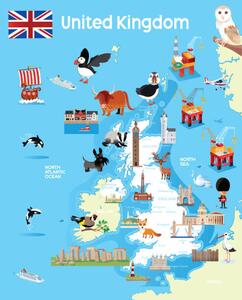 Ilustracija United Kingdom Map, drmakkoy