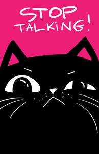 Ilustracija Sad cat face. stop talking lettering., Marianna Pashchuk