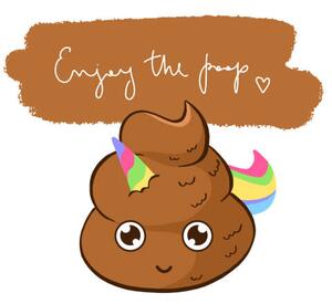 Ilustracija Cute funny quote Enjoy the poop with unicorn emoji, Yana Kalashnikova