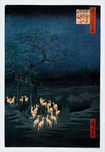 Poster Hiroshige - New Years Eve Foxfire, Hiroshige Utagawa