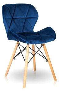Blagovaonska stolica baršunasto plava SAPHIRE