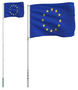 VidaXL Europska zastava i jarbol 5,55 m aluminijski