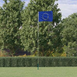 VidaXL Europska zastava i jarbol 5,55 m aluminijski