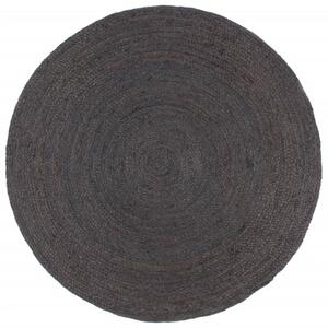VidaXL Ručno rađeni tepih od jute okrugli 210 cm tamnosivi