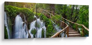 Slika - Plitvička jezera (sa satom) (90x30 cm)