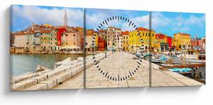 Slika - Stari istarski grad Poreč, Hrvatska (sa satom) (90x30 cm)