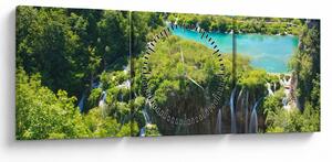 Slika - Slapovi (sa satom) (90x30 cm)