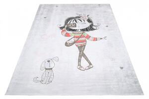 Dječji tepih za djevojčicu sa damom i psom Širina: 120 cm | Duljina: 170 cm