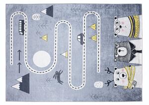 Dječji tepih s motivom životinja i ceste Širina: 120 cm | Duljina: 170 cm