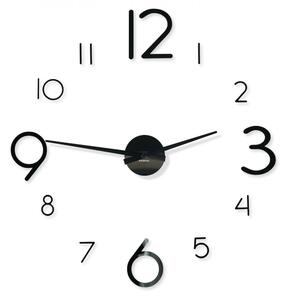 Unikatni crni zidni samoljepivi sat, 130cm