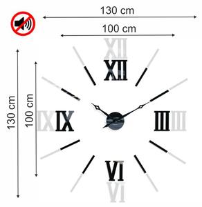 Elegantan crni sat za zalijepiti na zid, 130cm