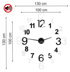 Dizajnerski crni zidni samoljepljivi sat, 130cm