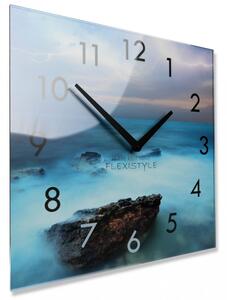 Ukrasni stakleni sat s motivom oceana, 30 cm