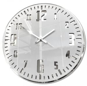 Bijeli zidni sat u retro stilu sa srebrnim brojčanikom
