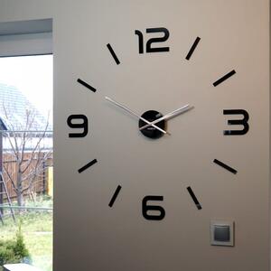 Dizajnerski crni zidni sat koji se lijepi, 80 cm Siva