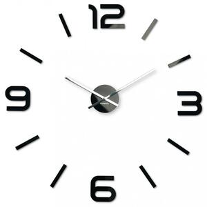 Dizajnerski crni zidni sat koji se lijepi, 80 cm Bijela