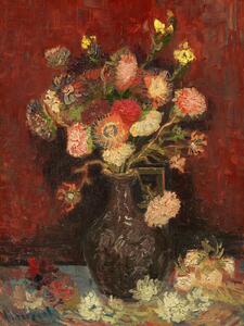 Reprodukcija umjetnosti Vase with Cinese Asters & Gladioli (Vintage Flowers) - Vincent van Gogh, (30 x 40 cm)
