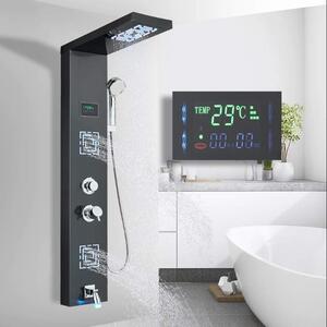 Luksuzni LED tuš panel u crnoj ili nikal boji | Nadgradni tuš sistem EYN TP1444<span> - </span>Mat crna