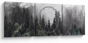 Slika - Šuma s ilustriranim elementima (sa satom) (90x30 cm)