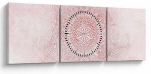 Slika - Ružičasta mandala (sa satom) (90x30 cm)
