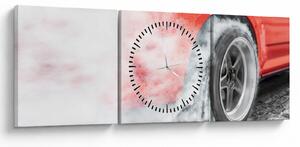 Slika - Trkači automobil (sa satom) (90x30 cm)