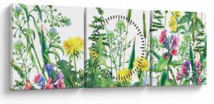 Slika - Slikano livadsko cvijeće (sa satom) (90x30 cm)